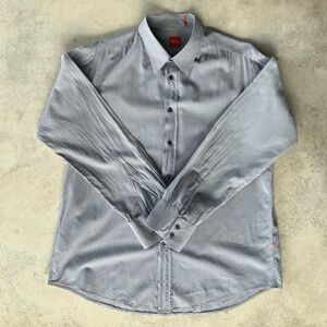 Boss Orange Gray Striped Shirt